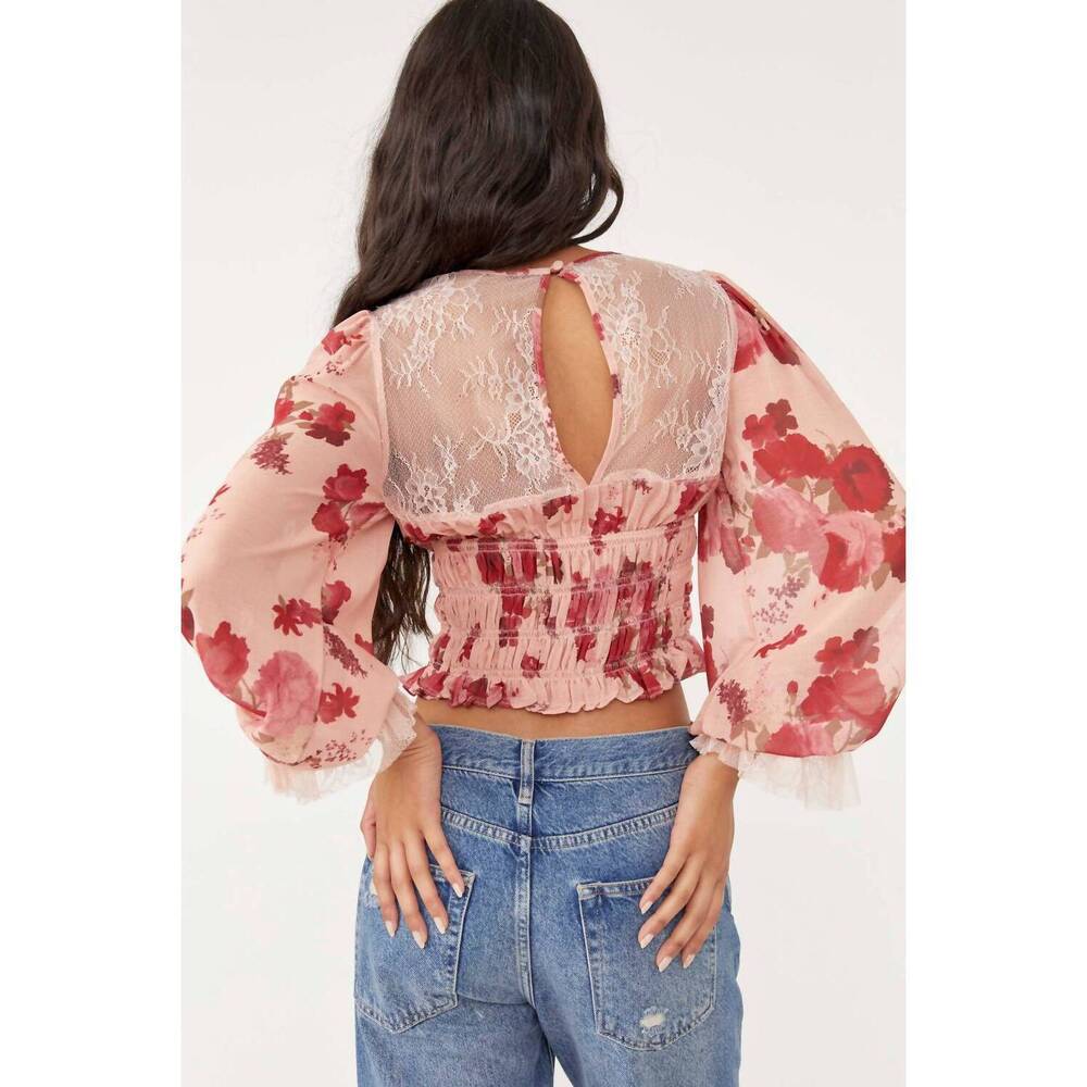 NEW FREE PEOPLE daphne blouse in romantic combo - Picture 4 of 4